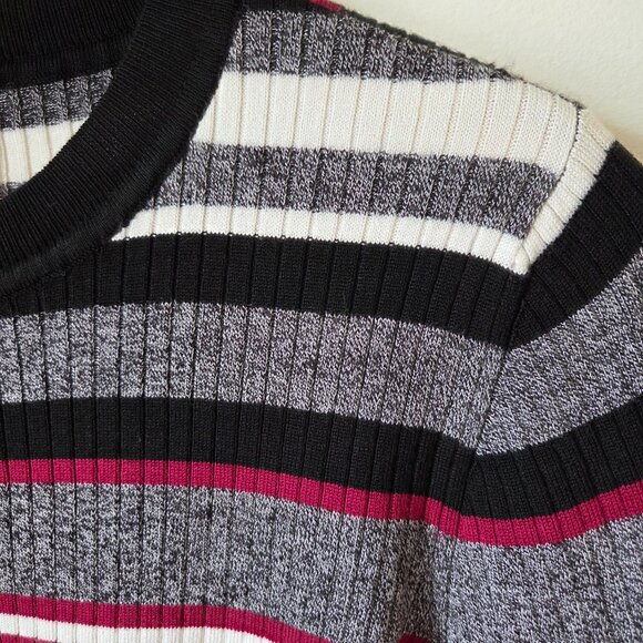 EUC H&M STRIPED CREW NECK RIBBED LONGSLEEVES TOP SIZE LARGE - Picture 5 of 14
